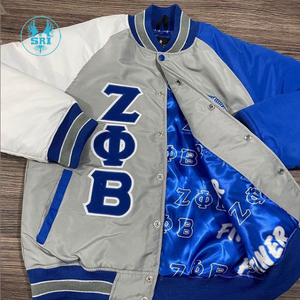 Vêtements personnalisés pour femmes Zeta Phi Beta Sorority vêtements brodés Ombre Baseball Varsity Letterman veste attirail grec - Product Image 4