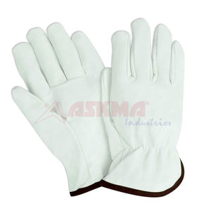 Gants de travail pour conducteurs en cuir de chèvre/mouton, résistants aux coupures, anti-chaleur, imperméables, avec pouce Keystone, coupe droite, pleine fleur - Product Image 4