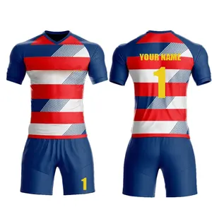 Maglie da calcio unisex trapuntate personalizzate con girocollo personalizzato camicie a maniche corte con stampa uniforme maglia con qualsiasi numero di nome