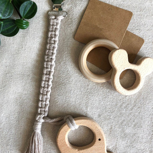 Commercio all'ingrosso Su Misura Del Bambino Del Crochet Corda Catena <span class=keywords><strong>Ciuccio</strong></span> Con Il Legno Massaggiagengive Giocattolo - Product Image 5