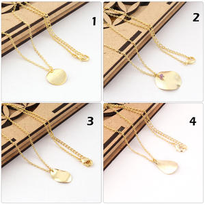 เครื่องประดับแฟชั่นที่ไม่ซ้ำกันรอบแผ่นโลหะที่มีขนาดเล็กอเมทิสโค้งงอแปรงเสร็จสร้อยคอทองชุบเชื่อมโยงห่วงโซ่สร้อยคอเครื่องประดับ - Product Image 3