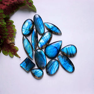 Labradorite naturelle perlée, gros bracelet en labradorite de 8mm, cabochons à dos plat, lot de 20 pièces - Product Image 2