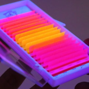 Bandejas de Pestañas de Neón con Luz UV, Pelo Sintético Fluorescente, Curvatura BC, Profesional, Fácil de Abanicar, Suministros LED para Pestañas con Brillo - Product Image 5