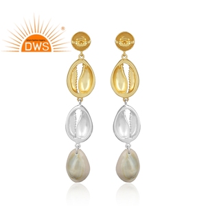 Boucles d'oreilles pendantes artisanales tendance 2026 en coquillages pour femme, bijoux fantaisie, cadeau pour elle, collection délicate - Product Image 3