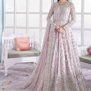 Vestido DUPATTA para novia, bordado pesado indio/paquistaní, largo hasta el suelo, elegante, embellecedor, trabajo de ZARDOZI para boda, 2021 - Product Image 1