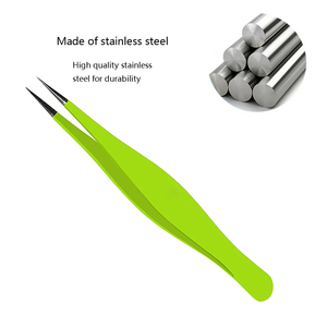 Meilleures pinces à épiler durables noires, jaunes et vertes à pointe fine – Pinces à sourcils personnalisées à pointe acérée - Product Image 4