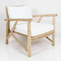 Fauteuil de détente contemporain en teck tropical pour la maison, le bureau, le salon et la villa