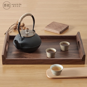 Plateau de service en bois d'acacia fait main, design minimaliste, pour servir les aliments à la maison, assiette en bois non traité - Product Image 2