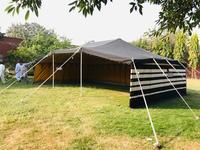 Tenda Kanvas Mewah Bergaya Arab Hitam Putih Bergaris untuk Piknik, Pesta, dan Glamping, Terlaris untuk Kemah Tradisional di Alam Terbuka