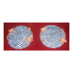 Plateau fait main en nacre en bois de forme ronde pour cadeau - Product Image 1