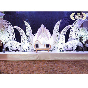 Accesorios de decoración de fibra de escenario de boda moderna, alas de fibra de escenario de boda asiática de EE. UU., decoración de alas de fibra de escenario trasero de boda, Australia - Product Image 1