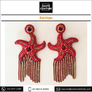 Pendientes hechos a mano con estrella de mar bordada para mujer, joyería de diseño, estilo bohemio, hechos a mano, pedidos personalizados - Product Image 6