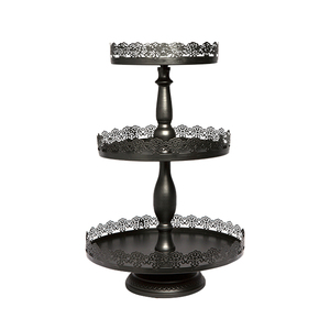 Soporte redondo de metal de 3 niveles para servir pasteles, servidor de pastel redondo chapado en oro a precio bajo para decoración de bodas y el hogar - Product Image 5