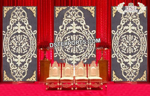 ชุดฉากหลังปักสำหรับเวทีงานแต่งงานฉากหลังปักผ้ากำมะหยี่สำหรับเวทีแต่งงาน - Product Image 2