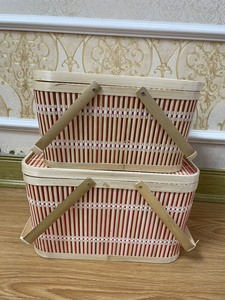 ตะกร้าผ้าซักกล่องสไตล์วินเทจพร้อมฝาไม้ไผ่สาน99โกลด์ดาต้า - Product Image 5