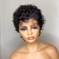 Sunnymoon-perruque malaisienne, cheveux naturels remy, indiens, cheveux bruts, d'alignement cuticules, perruque pixie, faite à la machine, cheveux bruts