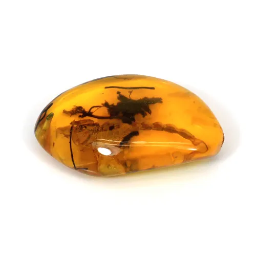 Scorpio Amber Uneven Tumble 53x36mm 90.95 Cts Drilled Gemstone For Pendant Making