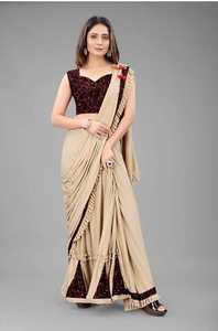 Les femmes portent sari imprimé brodé + chemisier dernière mode indienne dames pas cher bas prix saris fête porter mariage indien vêtement - Product Image 2