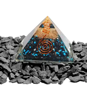 Siyah turmalin turkuaz emf koruma şifa orgon piramidi