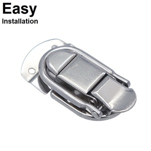 High-end quality HC317 polishing nickel metal hasps <b>clamps</b> lock for <b>quick</b> <b>release</b> big wooden box case hardware simple locks - Product Image 1
