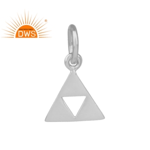 Colgante Triangular de lujo para mujer, joyería de diseño, colgante de plata fina lisa de Ley 925, fabricante de joyería - Product Image 1