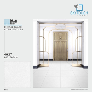 Carreaux de sol en porcelaine mate Porcelanato SKYTOUCH, nouveau design, dernière collection Inde, 600x600mm, épaisseur 10mm, garantie à vie, idéal pour les hôtels. - Product Image 6