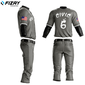 Vêtements de sport personnalisés respirants pour hommes de grande taille FIZAY ENTERPRISES uniformes d'équipe de baseball et de softball - Product Image 4