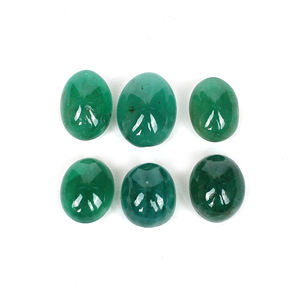 Cabujones ovalados de Esmeralda Natural, lote de 6 unidades, venta al por mayor - Product Image 3