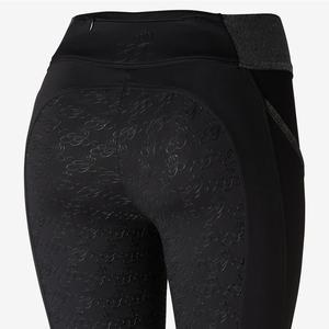 Leggings d'équitation extensibles pour femmes, couleur acier, avec patchs de genou imprimés en silicone 3D, 2 poches pour téléphone, respirants, antibactériens, taille mi-haute - Product Image 2