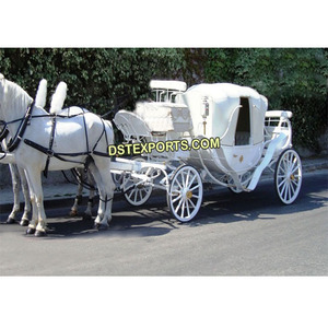 Carruaje de caballos victoriano australiano para boda Carruaje de caballos de boda victoriano Buggy Reino Unido Carruaje victoriano cubierto blanco - Product Image 1