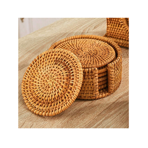 Set of <b>Rattan</b> <b>Placemats</b> Coaster in Vietnam for Table Decoration Vietnam Supplier Hot Wholesale Natural Hand Woven Round - Product Image 1