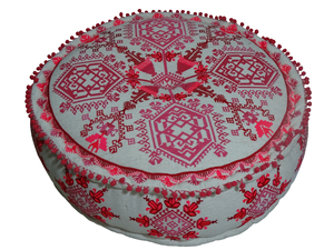 Nouveau pouf d'appoint géométrique moderne pour intérieur, repose-pieds rond, poufs décoratifs, pouf rond bohème pour salon - Product Image 2