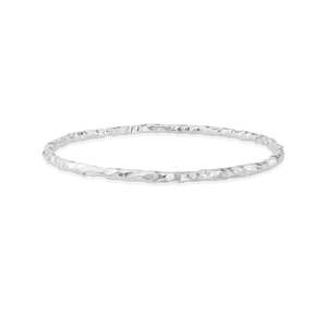 Brazalete hecho a mano de plata de ley con textura pesada, modelo Happiness - Product Image 1