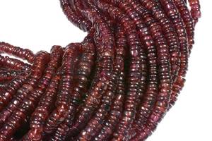 ลูกปัดโกเมนทรงกลมแบนสีแดง,ลูกปัด Heishi เรียบสำหรับทำเครื่องประดับ - Product Image 3