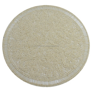 Mantel Individual antiguo con diseño de tema blanco, tapete de diseño de cuentas para decoración del hogar, vajilla, mesa de comedor, almohadillas de diseño de boda y fiesta - Product Image 3