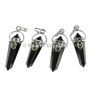 หินอัญมณีสีดำทัวร์มาลีนจี้สองจุด - Product Image 1