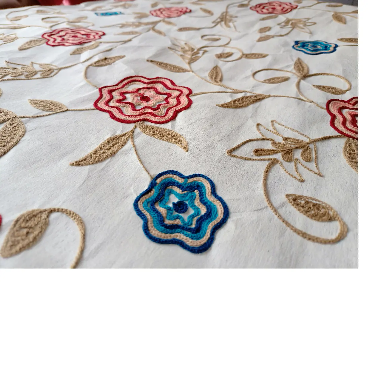 handmade embroidered papers with floral embroidery in full size sheets of size 56*76 CM ideal for lampshade makers