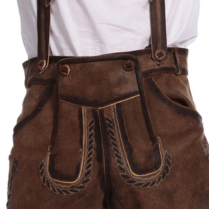 Lederhosen กางเกงขาสั้นเบอร์มิวดา,กางเกงขาสั้นแฟชั่นสไตล์บาวาเรียทำจากหนังฟอกฝาดสำหรับเด็กผู้ชาย - Product Image 2