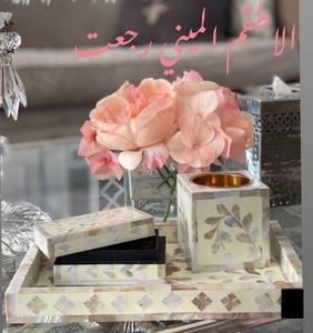 Brûleur d'encens religieux Axiom Home Accents, cadeau de l'Aïd, incrustation de nacre, incrustation d'os, étoile de la fraise, anis étoilé, style arabe - Product Image 1