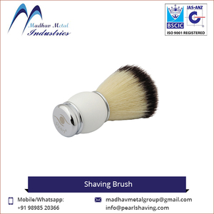 Pinceau à raser synthétique le plus populaire de la marque Pearl, avec manche métallique, pour salon et soin de la barbe, exportateur - Product Image 2
