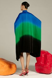 Vestido de caftán de rayón suelto a la moda de otoño para niñas estilo de camisa informal Sexy cuello Floral cuello Tie Dye transpirable lavable - Product Image 4