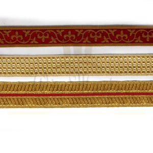 Ceremonial Gold Braided Lace Trims and <b>Ribbons</b> Ceremonial Uniform | Factory Made Braids Laces and <b>Ribbons</b> for CeremonialUniforms - Product Image 2