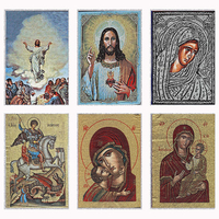 Icônes Religieuses Traditionnelles Tissées 20x30cm Décoration Métallique avec Support Couleur Personnalisée Design Moyen-Orient