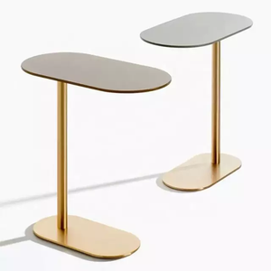 Mesa lateral de Metal para sala de estar, mueble decorativo de diseño único, Color dorado - Product Image 3