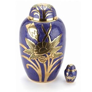 Urne funéraire de grande taille en or de style américain Radiance, fabriquée à la main, avec niche gravée à la main pour les cendres humaines et d'animaux de compagnie, fournitures funéraires pour la maison - Product Image 4