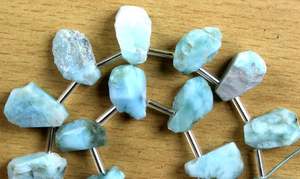 Colección de piedras preciosas de Larimar azul Natural de 21 piezas, forma desigual suelta, estilo de joyería áspera, corte al por mayor - Product Image 2