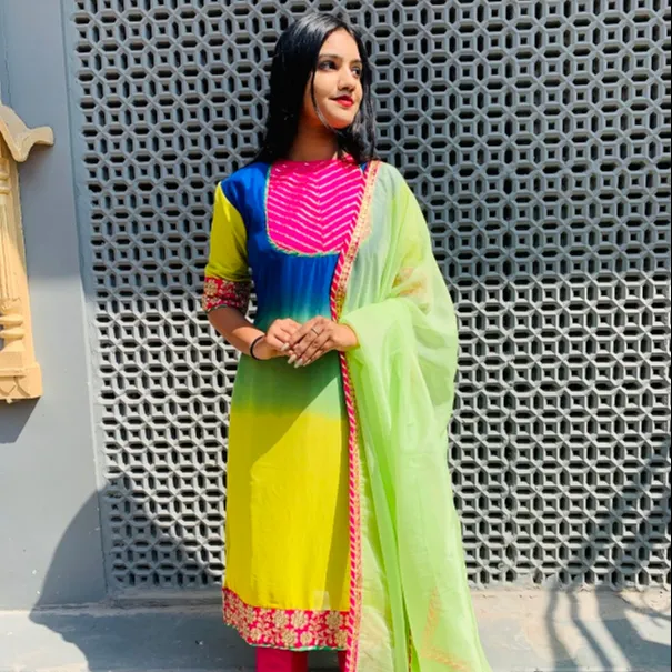 Kleurrijke Nieuwe Designer Fancy Katoen Dagelijkse Slijtage Mooie Kurta En Broek Met Dupatta Festival Dragen Pakistaanse Casual Dressing