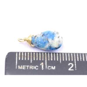 K2 Jasper 15-17mm Forma de pera Bisel de plata Colgante 14K/18K Chapado en oro con fianza - Product Image 4