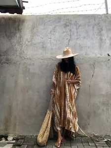 2023 Kaftan de estilo bohemio para mujer, atractivo Tie Dye Rayon Wrap, ropa de playa larga para vacaciones de verano, Sexy Resort 100% algodón sólido - Product Image 4