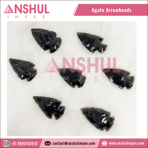 ดีไซน์ใหม่ล่าสุดคุณภาพสูงน่าสนใจสีดำ Obsidian พลอยหัวลูกศรสำหรับขาย - Product Image 5